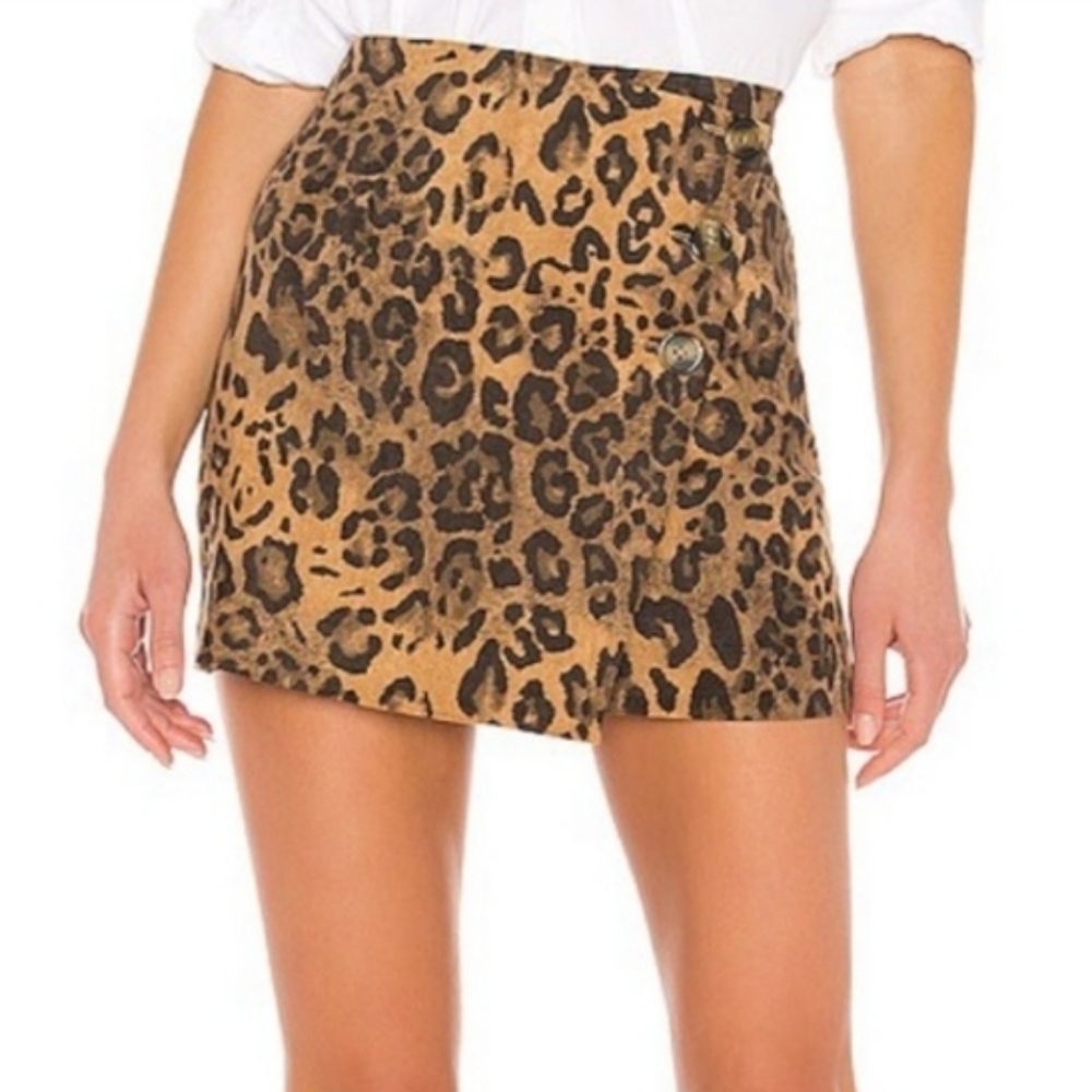 Lover + Friends Leopard Print Linda Skirt S